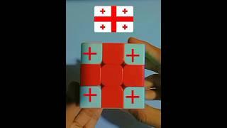 How To Make Georgia  Flag On Rubik Cube 3×3 #puzzle #rubikscube #viral