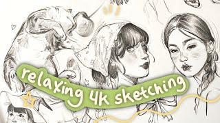 SKETCH WITH ME! | 4K Relaxing Sketching Process