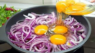 Just pour the egg on the onion It's so delicious that I make it almost every day! 