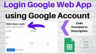 Login Google Web App using Google Account