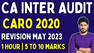 MAY 2023 | CARO 2020 21 CLAUSES REVISION | AUDIT MARATHON | CA INTER AUDIT