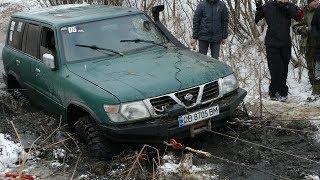 PATROL встрял в ЛЕДЯНОМ БОЛОТЕ тянут ТРИ ЛЕБЕДКИ хард 3-место off road 4×4