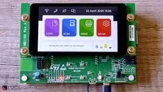 LVGL Printer Demo GUI on STM32F769 Discovery (800 x 480)