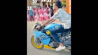 Girls reaction on wheelie#shorts #subscribe #trending #viral #whatsappstatus #ben777 #r15 #wheelie