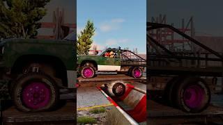 Van Trucks Tow Trailer vs Gutter #beamngdrive #beamng #shorts #beamngcrashes #trucksvs