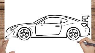 How To Draw Subaru BRZ 2012  Car  || Easy Car drawing step by step