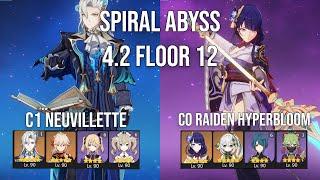 Genshin Impact Spiral Abyss Floor 12 Ver 4.2 - C1 Neuvillette & Raiden Hyperbloom