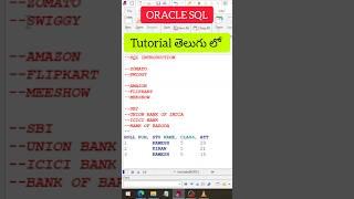 Introduction to PL/SQL & Oracle SQL in Telugu | SQL Basics for Beginner | Oracle SQL Tutorial Shorts