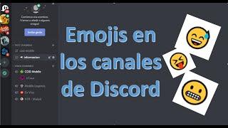 Como agregar emojis a los canales de Discord