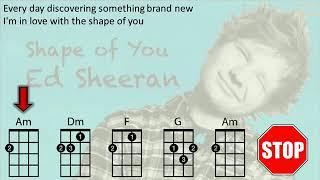 Shape of You - Ukulele Play Along / Chord Guide #ukuleleplayalong #ukuleletutorial