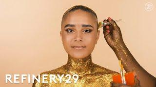 Gold Glitter Makeup Looks That Are So Extra | Short Cuts | Refinery29