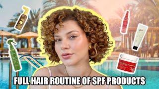 FULL CURLY HAIR ROUTINE OF SUN PROTECTANT PRODUCTS (product reccs and signs of damage)