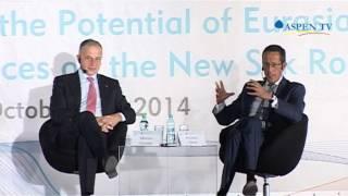 Richard Quest and Mircea Geoana at Bucharest Forum 2014