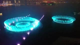 Jinji Lake Music Dancing Fountain in Suzhou, China.