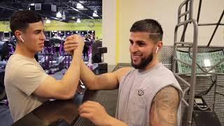 Arm wrestling  (random people at the gym) 