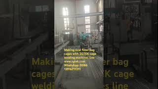 Manufacturing oval filter bag cages with ZGTEK cage welding machines line multiple spots welder auto