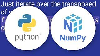 Numpy how to iterate over columns of array?