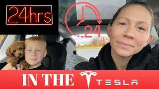 24 HOURS in the TESLA MODEL Y | WE SURVIVED! #teslamodely #tesla