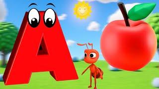 Phonics Song with TWO Words - A For Apple - ABC Alphabet Songs with Sounds for Children