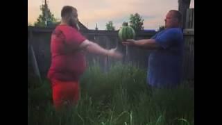 Vasili Kamotski slaps a watermelon