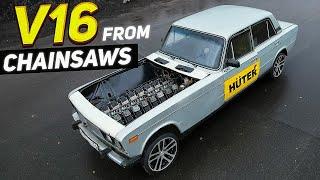 Chainsaw V16 swapped Lada - first drive