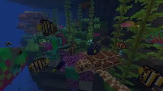   Minecraft Coral Reef and Conduit Ambience with Underwater Music  