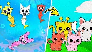 Sprunki Cats vs Mermaid Sprunkis!‍️ Who Will Survive the CRAZY Paper Gamebook