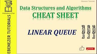 Linear Queue in 1 minute | Cheat Sheet | Exam Preparation EASY :) | Ebenezer Tutorials