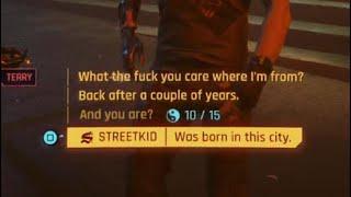 Cyberpunk 2077 Phantom Liberty DLC: All streetkid dialogues