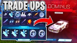 WHITE DOMINUS?!?! 50 Non Crate TRADE UPS On Rocket League