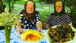 Grandma cooked fried green pilaf