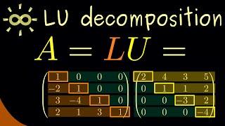 LU decomposition - An Example Calculation [dark version]