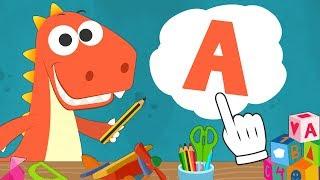 Aprende con Eddie la vocal A  Eddie el dinosaurio aprende las vocales con sus juguetes