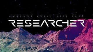 The Researcher Font - futuristic aesthetic typographic design, inspired by sci-fi and future