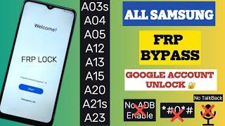 All Samsung FRP Bypass A03s/A04/A05/A12/A13/A15/A20/A21s/A23 || ADB Failed || No TalkBack