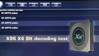 X96 X4 Amlogic S905X4 8K decoding test APKINTVBOX