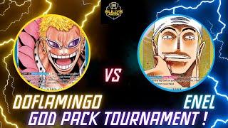 OP8.5 God Pack Tournament! Round 1 Sully's Abode - Doflamingo vs Enel - One Piece TCG