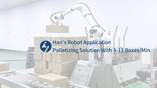 Han's Robot Application - Palletizing Solution With 8-13 Box/Min