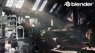 Creating Alchemy Room Environment In Blender - Timelapse