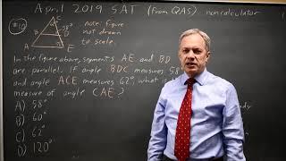 SAT March 2019: triangles and angles - question #3-10