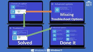 How to Enable Missing Troubleshoot Options on Windows 10_11 Advanced Recovery Option | Troubleshoot