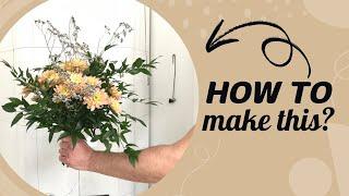 EUROPEAN HAND TIED BOUQUET || Flower bouquet tutorial for beginners using a spiral technique