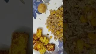 Corn- paneer bowl #dinner #delicious #food #cornrice #paneer #youtubeshorts