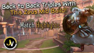 ZEUS MID DOUBLE TRIPLE MATCH HIGHLIGHTS - Smite - Conquest - Season 8