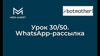 Чат-бот своими руками. Botmother. Урок 30/50. WhatsApp-рассылка