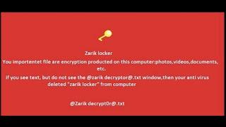 Zarik Locker ransomware (.zarik5313 virus). Removal guide.