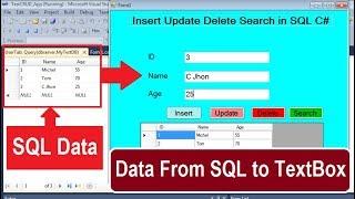 How to get data from SQL to textbox directly in c# using connectionString