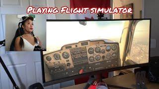 Playing Microsoft Flight simulator, hoping i don’t crash