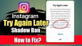 எப்படி சரி செய்வது | How to remove Try Again Later on Instagram in 2022 in tamil | shadow ban tamil