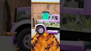 Trucks And longest car vs gutter line #shortvideo#beamngdrive #simulation #india #truck #speedbump